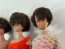 LOT (x4) Black Bubblecut Barbie Dolls toys JAPAN Mattell + Dresses american girl