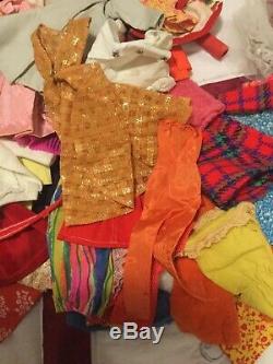 Large Lot Of Vintage Barbie Clothing. All In Fair To Good Shape