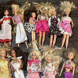 Large Lot Of Vintage Barbie Dolls / Cases / Clothes Accessories GOOD CONDITION