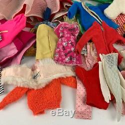 Large Lot of 60s Barbie Branded Clothes Doll Outfits with Carrying Case And More