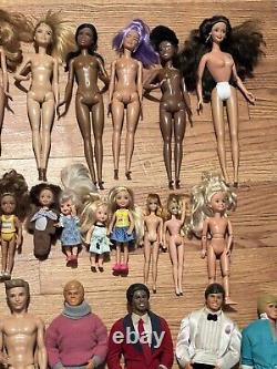 Large Mixed Lot of 59 Mattel Barbie Ken Dolls Vintage to Modern Playing Dolls