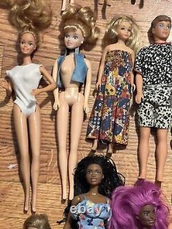 Large Mixed Lot of 59 Mattel Barbie Ken Dolls Vintage to Modern Playing Dolls