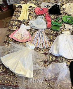 Large Old Vintage Barbie Doll Mattel Clothing Outfits 900 Series Pak Theatre Lot