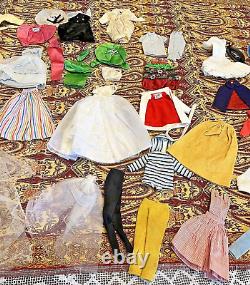 Large Old Vintage Barbie Doll Mattel Clothing Outfits 900 Series Pak Theatre Lot