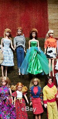 Large Vintage TLC 8 Barbie Dolls + Clothing Lot