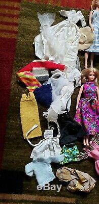 Large Vintage TLC 8 Barbie Dolls + Clothing Lot