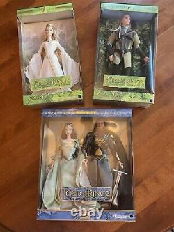 Lord of the Rings Aragorn, Arwen, Galadriel & Legolas Barbie Collector Lot NRFB
