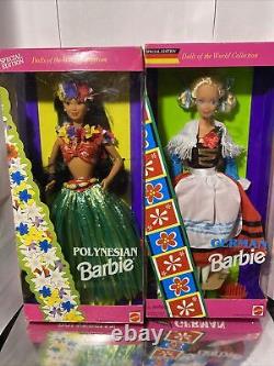 Lot 2 -1994 Mattel Dolls of the World Polynesian /German Barbie pecial Edition