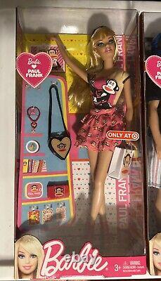 Lot 3 Target Exclusive Barbie Loves Paul Frank 2 Barbie Dolls And 1 Ken NRFB