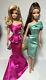 Lot Barbie The Look Red Carpet Dress Pink And Green Doll