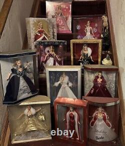 Lot Of 10 Holiday Barbies 2000-2009 NIB