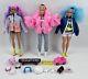 Lot Of 3 Barbie EXTRA Fashion Dolls withAccessories