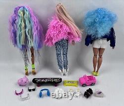 Lot Of 3 Barbie EXTRA Fashion Dolls withAccessories