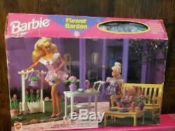 Lot Of 3 Barbie Furniture Sets So Much To Do Bedroom, Dining Room, Flower Garden