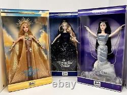 Lot Of 3 Barbie Morning Sun, Evening Star & Midnight Moon Princesses/NRFB