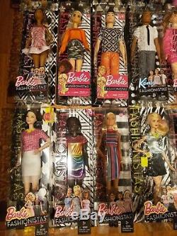Lot Of 30 Barbie Fashionistas Petite Tall Curvy Barbie dolls Ken Dolls
