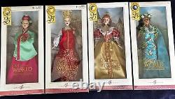 Lot Of 4 Dolls Of The World 25th Anniversary Barbie Collection Pink Label Mattel