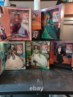 Lot Of 5 Barbie Dolls Scarlett O'Hara And Rhett Butler In Gone With The Wind NIB