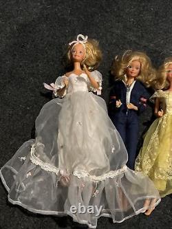 Lot Of 5 Vintage Barbie Dolls 1970/1980s Made In Taiwan Popular Outfits Rare Mod