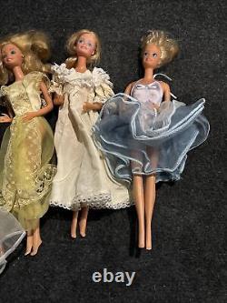 Lot Of 5 Vintage Barbie Dolls 1970/1980s Made In Taiwan Popular Outfits Rare Mod