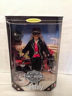 Lot Of 7 Harley Davidson Barbie -4-barbie Dolls -2-ken Dolls -1-fatboy