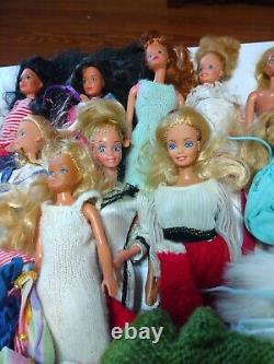 Lot Of Vintage 1980s Mattel Barbie Dolls And Clothes