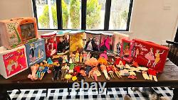 Lot Of Vintage Barbies And Cases