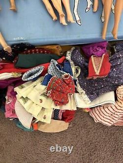 Lot Of Vintage Barbies Case & Clothes TLC