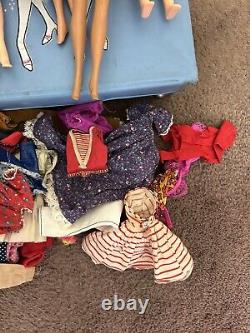 Lot Of Vintage Barbies Case & Clothes TLC