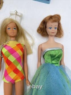 Lot Of Vintage Matte Barbie Dolls 1960's Bendy Legs/malibu/ Bubblecut/midge +++