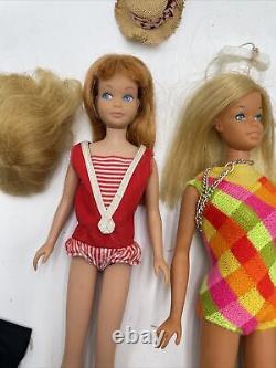 Lot Of Vintage Matte Barbie Dolls 1960's Bendy Legs/malibu/ Bubblecut/midge +++