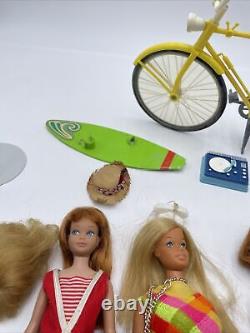 Lot Of Vintage Matte Barbie Dolls 1960's Bendy Legs/malibu/ Bubblecut/midge +++