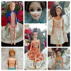 Lot Vintage barbies with accessories clothes 1950's & up. Tennis anyone old Ken