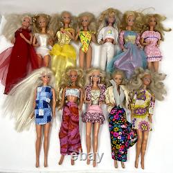 Lot of 12 Vintage Barbie Dolls 1960s Blonde Purple Blue Eyes with Clothes