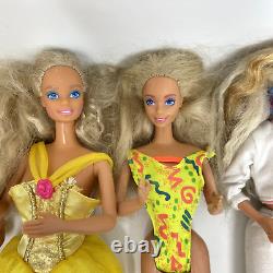 Lot of 12 Vintage Barbie Dolls 1960s Blonde Purple Blue Eyes with Clothes