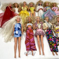 Lot of 12 Vintage Barbie Dolls 1960s Blonde Purple Blue Eyes with Clothes