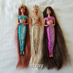 Lot of 3 Barbie Midge Teresa Jewel Hair Mermaid outfit earrings crown stars