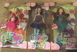 Lot of 3 Fairytopia Barbie Jewelia Glowing Fairy 2004 Azura & Crystal