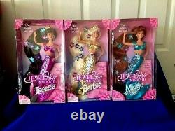 Lot of 3 Jewel Hair Mermaid Barbie Dolls-Barbie, Midge and Teresa-1995 BRAND NEW