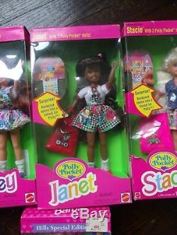 Lot of 3 Polly Pocket Stacie Janet Whitney Dolls Barbie HTF