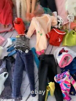 Lot of 30 Barbie & Friends Dolls Dress & With Extra Clothes Accessories Various