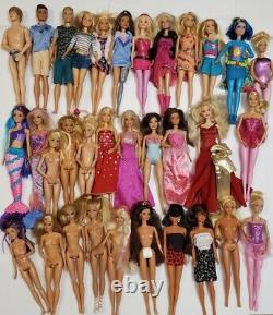 Lot of 33 Total Barbie/Midge/Ken Dolls Clothes 5 Older with6 Disney Dolls