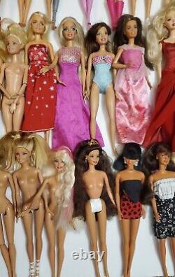 Lot of 33 Total Barbie/Midge/Ken Dolls Clothes 5 Older with6 Disney Dolls