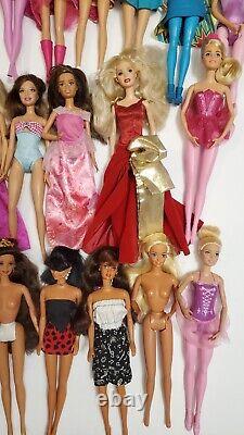 Lot of 33 Total Barbie/Midge/Ken Dolls Clothes 5 Older with6 Disney Dolls