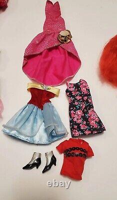 Lot of 33 Total Barbie/Midge/Ken Dolls Clothes 5 Older with6 Disney Dolls