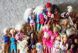 Lot of 35 Loose Mattel Barbie Dolls 1990s with extra Clothes and Accessories