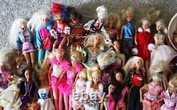 Lot of 35 Loose Mattel Barbie Dolls 1990s with extra Clothes and Accessories