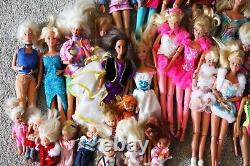 Lot of 35 Loose Mattel Barbie Dolls 1990s with extra Clothes and Accessories