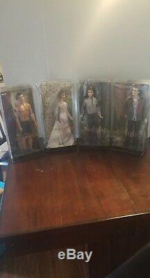 Lot of 4 Twilight Pink Label Barbie Collection- 2 Bella, Edward, jacob