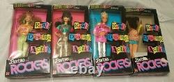 Lot of 4 Vintage 1986 The Rockers Dolls In Box Barbie, Diva, Dee Dee, & Dana